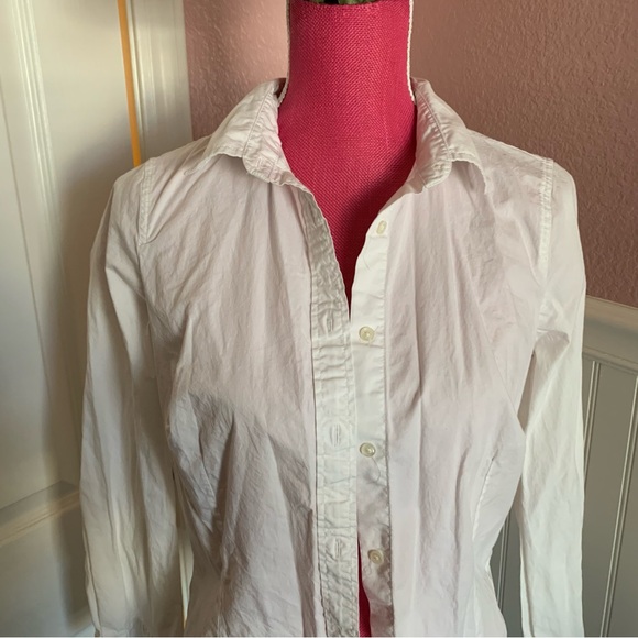 J Crew Tailored White Button Down Women’s Curvy Shirt size 6 - Picture 2 of 5